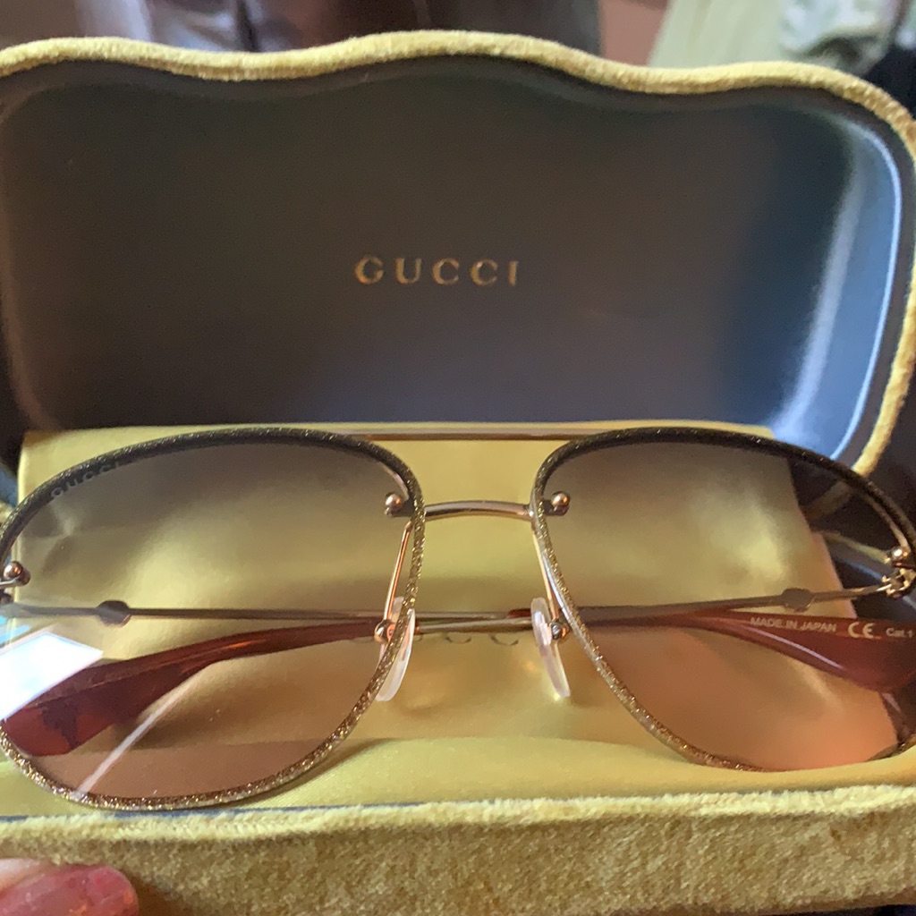 New Gucci Sunglasses Gg0227s004 62 Gold Authentic Brand New With Original Case